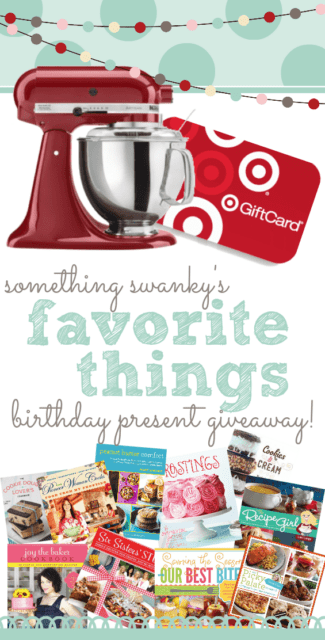 A giveaway flyer depicting the target gift card and the KitchenAid.