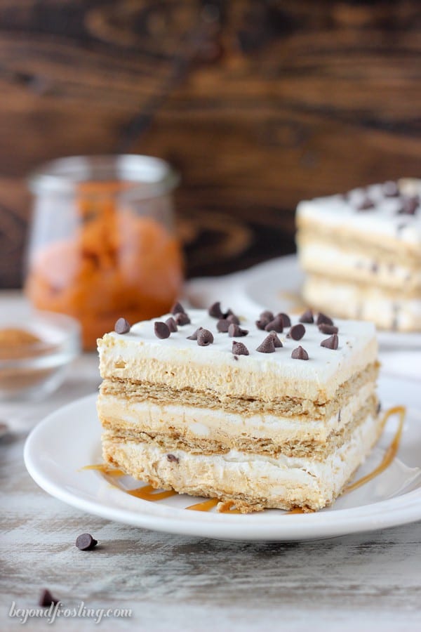 If you’re looking for a quick holiday treat, try this no-bake Pumpkin Pie Lasagna. Layers of pumpkin mousse, whipped cream and graham crackers make this icebox cake the perfect fall dessert.