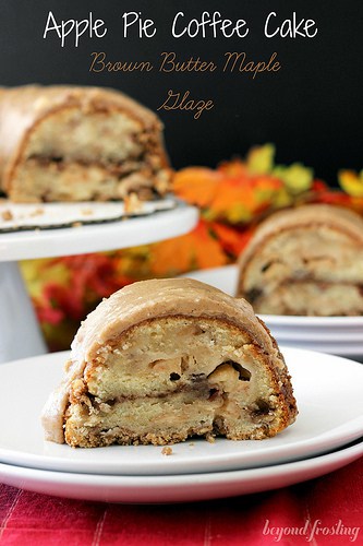 Apple Pie Coffee Cake slice on a plate