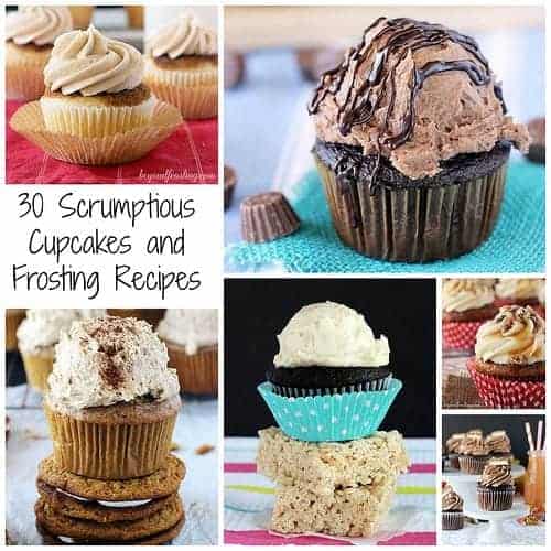 Collage for 30 Scrumptious Cupcakes and Frosting Recipes