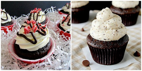 Collage of two types of cupcakes
