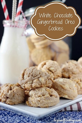 White Chocolate Gingerbread Oreo Cookies - Beyond Frosting