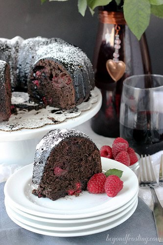 Raspberry Cabernet Chocolate Cake