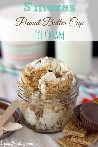 S'mores Peanut Butter Cup Ice Cream | beyondfrosting.com | #smores #reeses #icecream