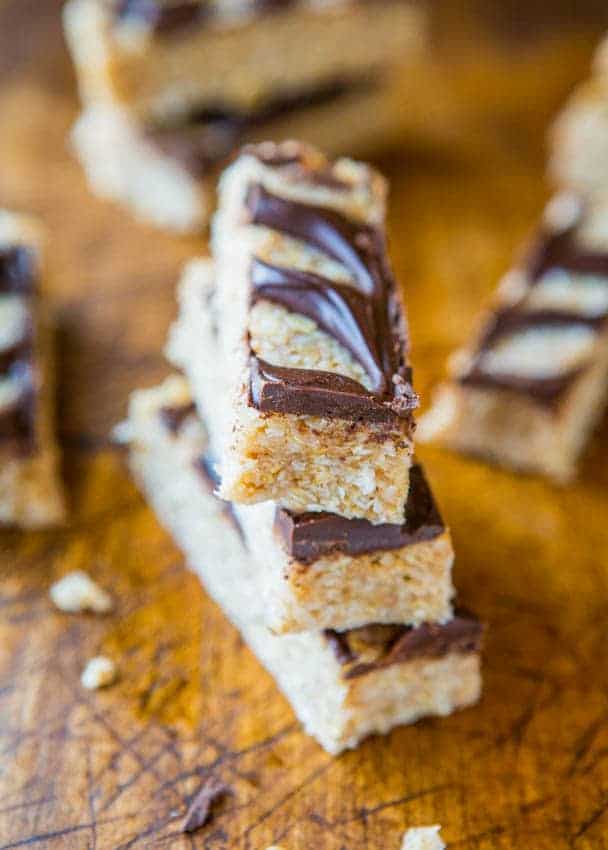 A Stack of Three Samoa Granola Bars