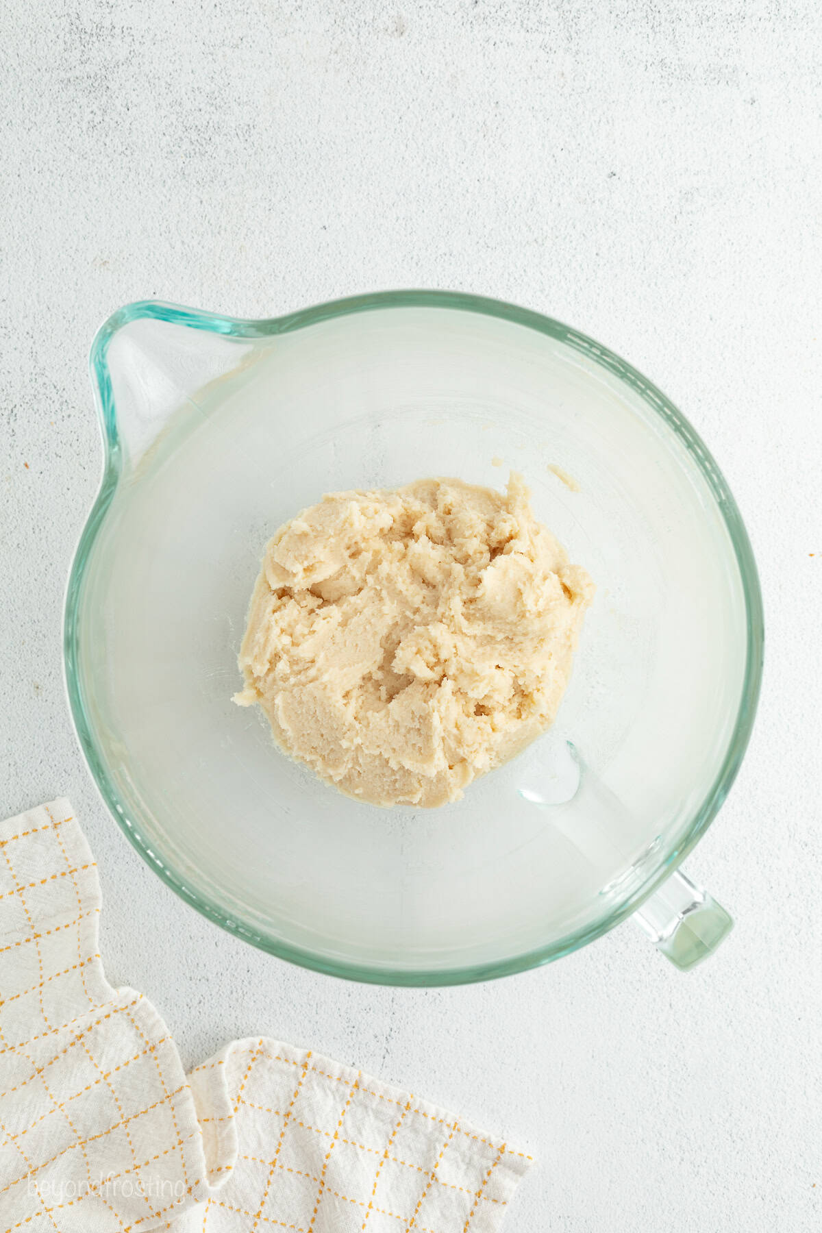 Batter ingredients combined in a bowl.