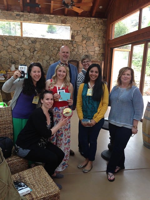 A group of food bloggers posing at the Big Traveling Potluck conference