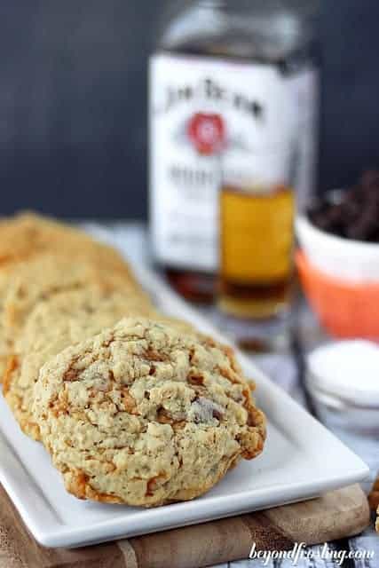 Bourbon Salted Caramel Oatmeal Chocolate Chip Cookie. 