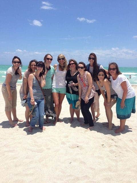 On the beach hanging with some of my favorite blogger ladies!