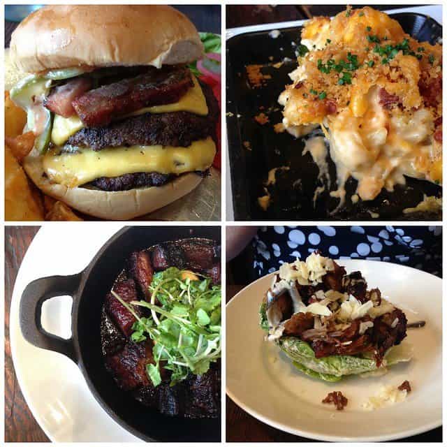 Collage of food from Swine Southern Food restaurant