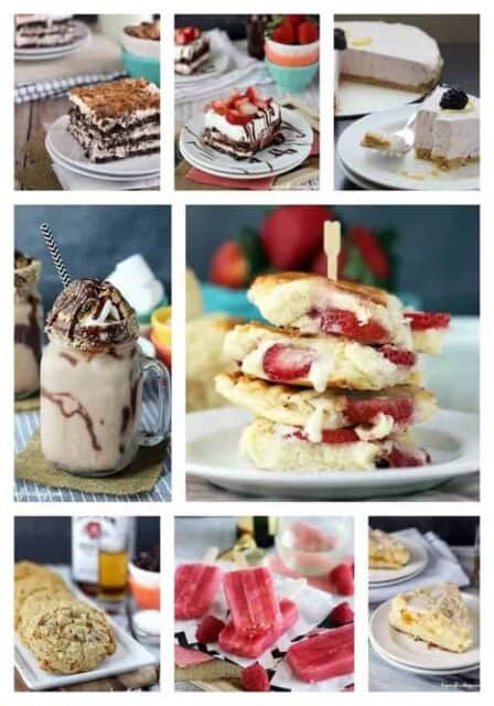 A collage of my dessert recipes from this month.