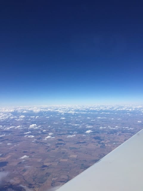 View of Iowa from airplane window