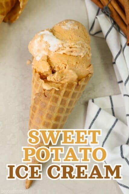 Pinterest title image for Sweet Potato Ice Cream.