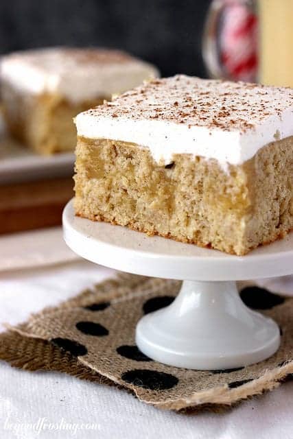 Eggnog poke cake