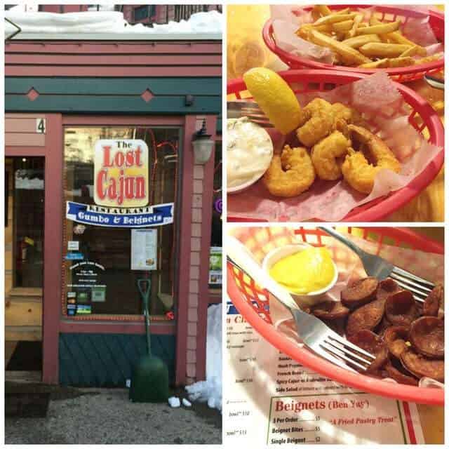 Collage of The Lost Cajun restaurant and food
