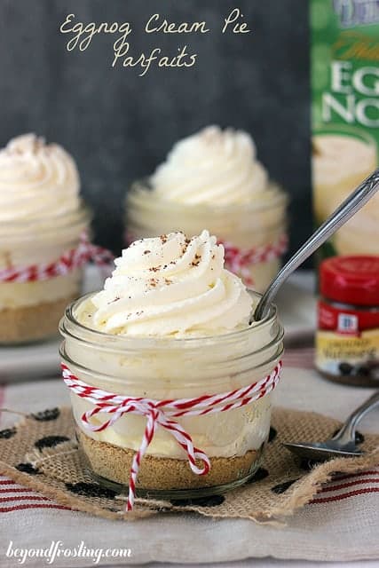 Spiked Eggnog Cream Pie Parfaits - Beyond Frosting