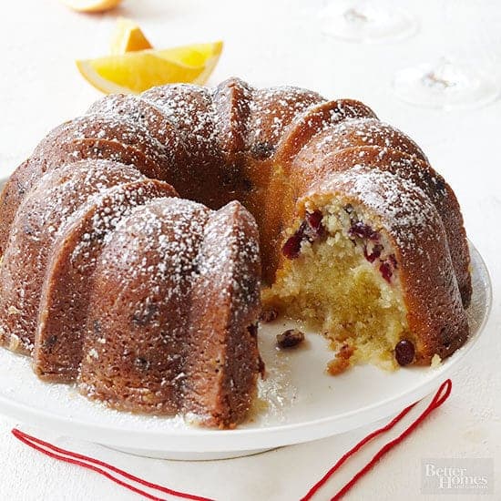 Cranberry Orange Bundt Cake with a Champagne Glaze