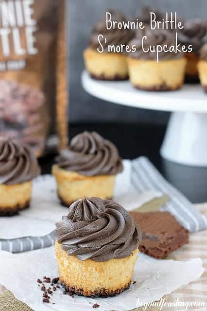 These graham cracker cupcake have a Brownie Brittle™ crust and chocolate marshmallow frosting