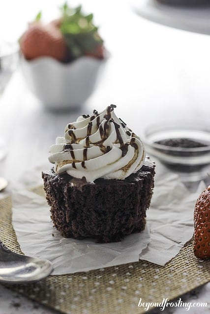 Skinny Chocolate Pudding Cupcakes with Whipped Cream topping. Only 4 WW points per cupcake. It's low-fat and out of this world delicous