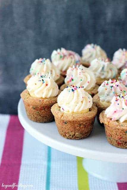 Funfetti Cream Pie Cookie Cups