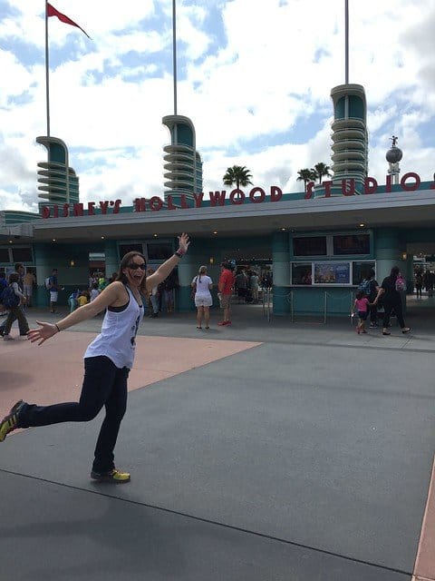 Author posing at the entrance of Hollywood Studios