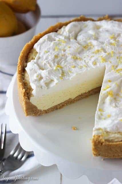 Glorious Lemon Mousse Ice Cream Pie. Refreshing and full of lemon flavor!