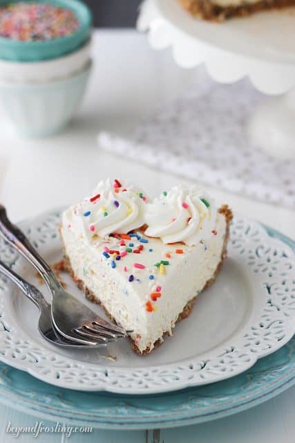 The BEST Funfetti Cookie Dough Ice Cream Pie. There is cookie dough in every bite!