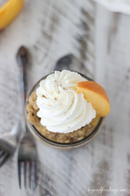 Peach Maple Walnut Crisps with Champagne Whipped Cream