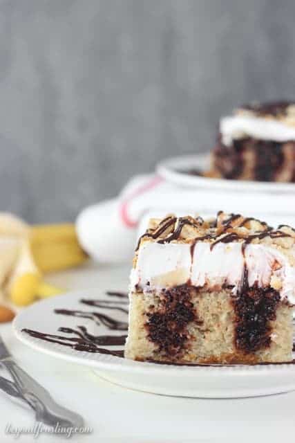 Chocolate Banana Cream Pie Poke Cake