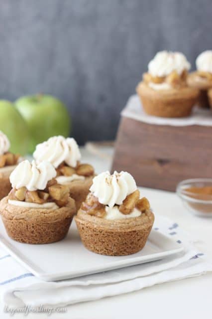 Apple Pie Cream Pie Cookie Cups - Beyond Frosting