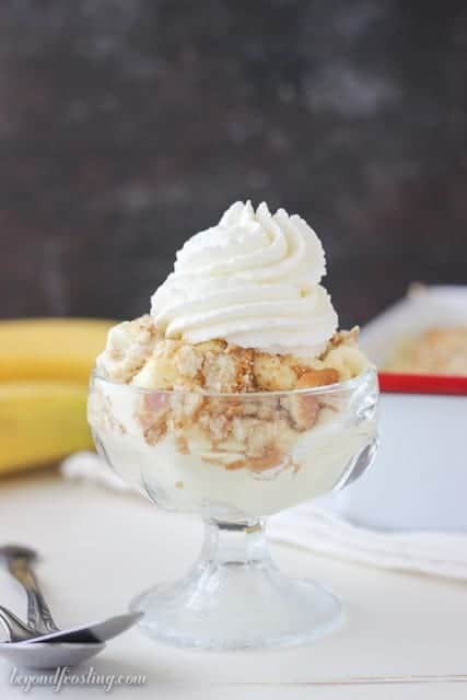 This Magnolia Bakery CopyCat Banana Pudding is the real deal. Light and fluffy mousse layered with sliced bananas and Nilla Wafers.