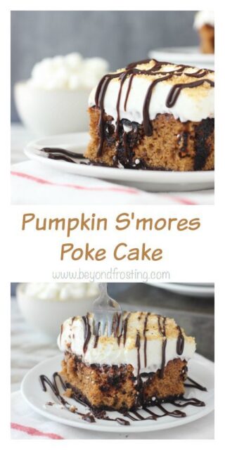 Pumpkin smores poke cake_collage