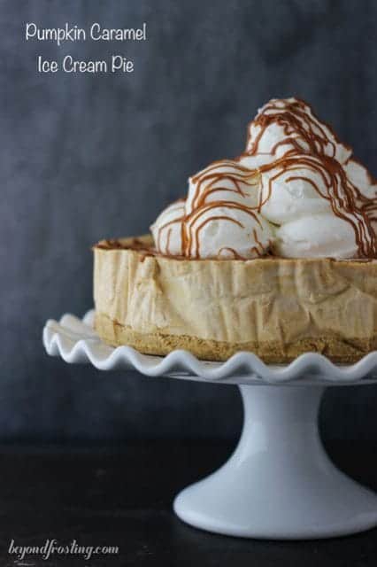 This Pumpkin Caramel Ice Cream Pie is a great make-ahead dessert and a tasty alternative to your traditional pumpkin pie.
