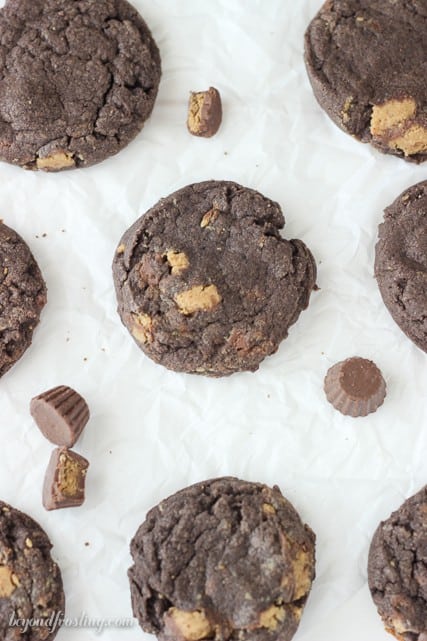 These Reese’s Cake Mix Cookie are soft-baked chocolate cake mix cookies are loaded with Reese’s Peanut Butter Cups.