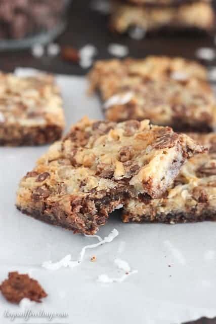 Brownie Brittle Toffee Seven Layer Bars, quick, easy and loaded with chocolate and toffee goodness.