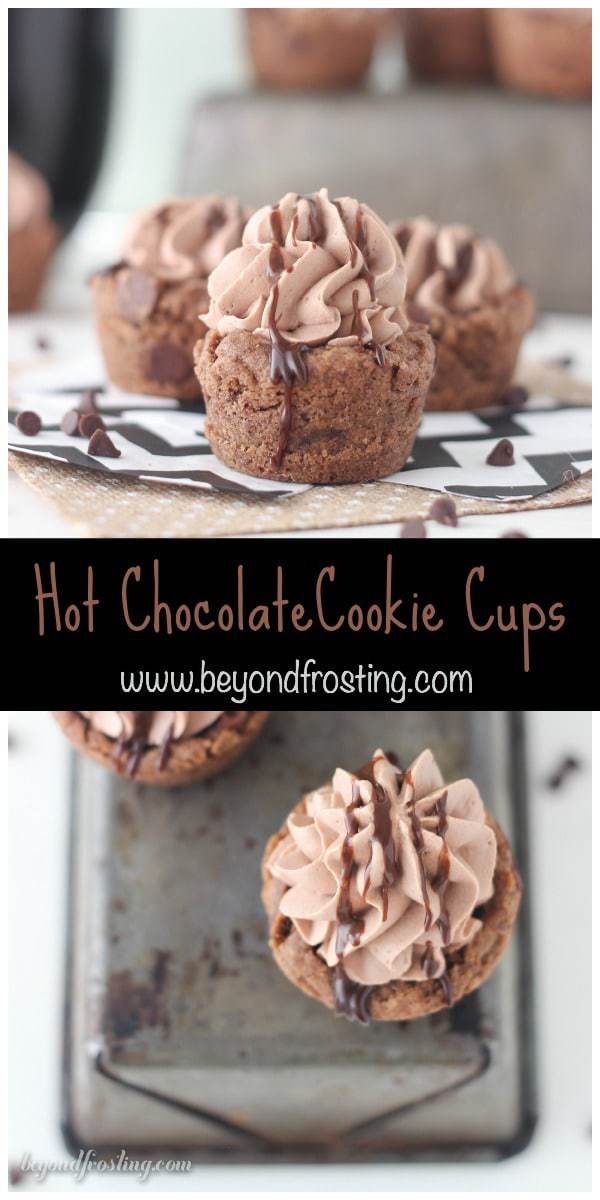 These Hot Chocolate Cookie Cups are a perfect treat to enjoy this winter. It’s a hot chocolate cookie filled with hot chocolate whipped cream and drizzled with more chocolate.