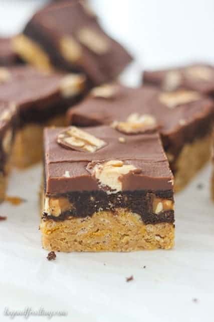 No-Bake Snickers Bars - Beyond Frosting