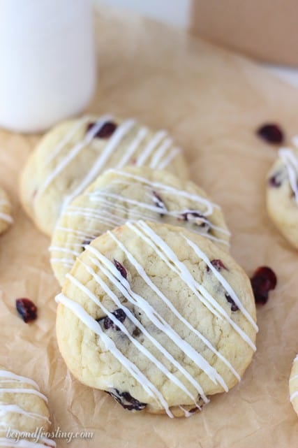 These White Chocolate Cranberry Orange Cookies are perfect for a holiday cookie exchange. They are crispy on the edges and soft in the middle.