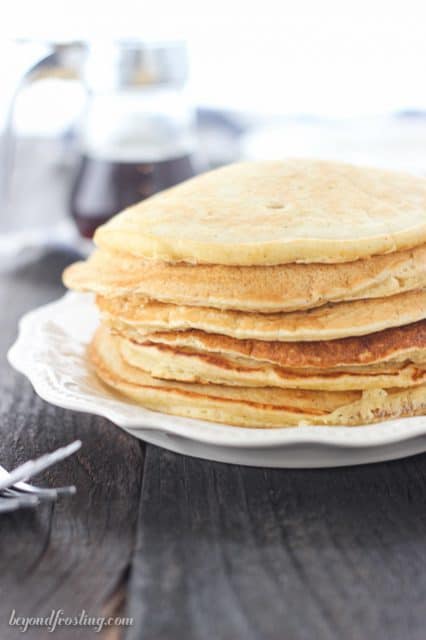 Dairy-free Eggnog Pancakes. You would never guess this recipe is dairy-free!