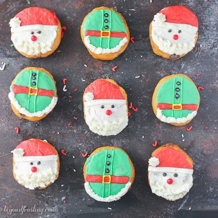 Donuts made easy! These santa and elves donuts are so cute and a fun holiday project to do with your kids!