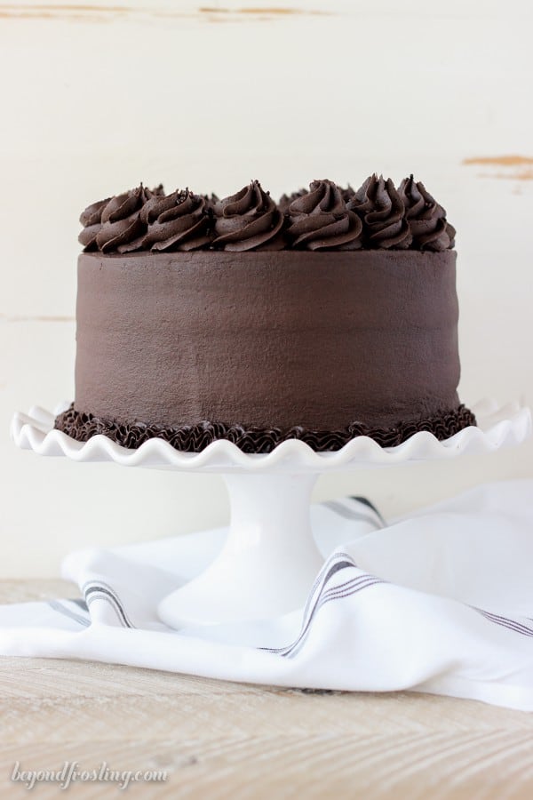 Side view of a Decadent Chocolate Stout Cake 