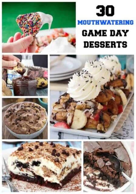 30 Mouthwatering Game Day and Superbowl Desserts. These are the BEST most DROOLWORTHY photos from your favorite food bloggers.