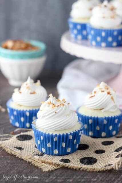 Would you believe me if I told you these were SKINNY? These lightened up Coconut Cream Pie Cupcakes are diet-friendly.