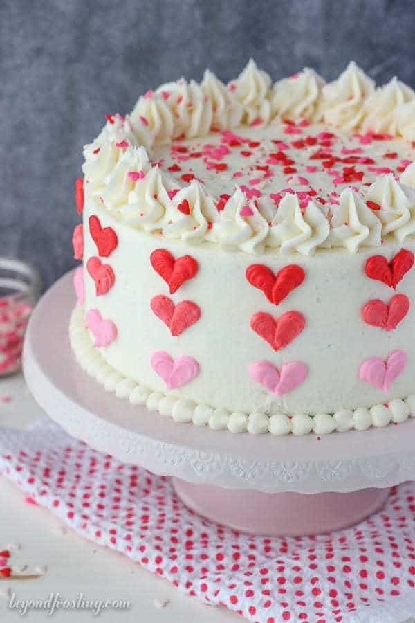 Valentine\'s Day Ombre Heart Cake - Beyond Frosting