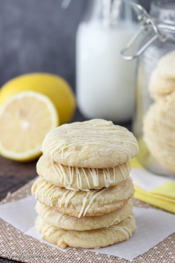 These Lemon Cake Mix Cookies are just what you need to brighten up the day. These lemon infused cookies are made with a lemon cake mix and drizzled with white chocolate.