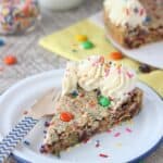 I am drooling over this Cake Batter Monster Cookie Cake. It's a simple recipe with amazing results!