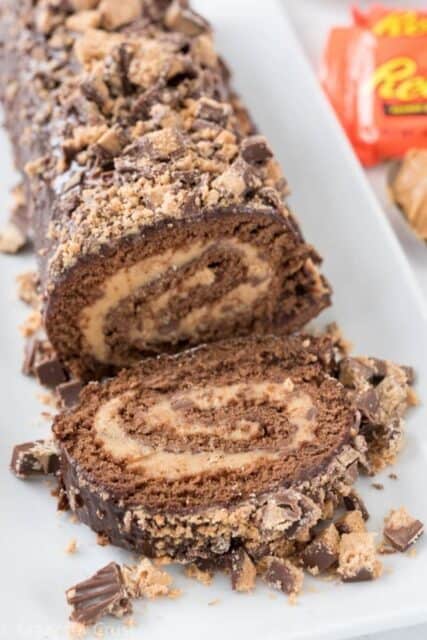 Peanut Butter Cup Cake Roll