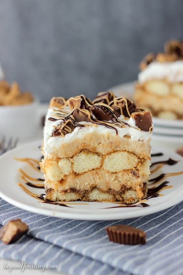 Simple No-Bake Reese's Peanut Butter Cup Tiramisu! This recipe is a must-make