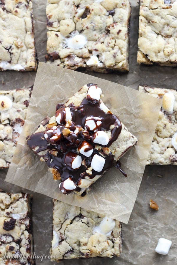 These Gooey Mississippi Mud Brookies are a mouthwatering dessert. Layers of brownie mixed with chocolate chip cookies, marshmallows and pecans. All the fixings for a classic Mississippi Mud Pie.