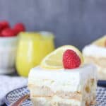 This No-Bake Lemon Icebox Cake is quick to throw together. Layers of ladyfingers, lemon mousse and whipped cream make up this delectable dessert.